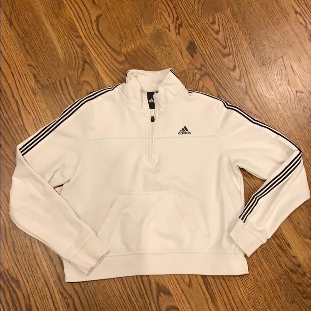 Adidas quarter zip white pullover